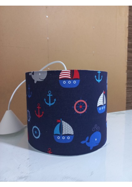 Mavi Denizci 2.li Set M-482 Kumaş Kaplama Genç ve Çocuk Odası Avize ve Abajur Takımı fiyatları