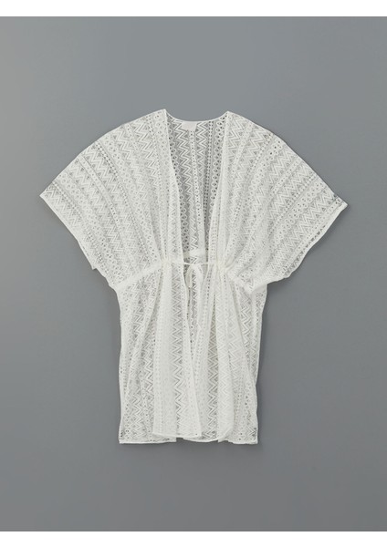 Yeni Sezon Şal Yaka Dantelli Plaj Elbisesi indirimleri