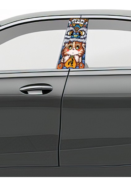 Araç Kapı Direk Kaplama Folyosu Desenli (Sağ Sol Takım) (2 Adet) - 22X50 cm