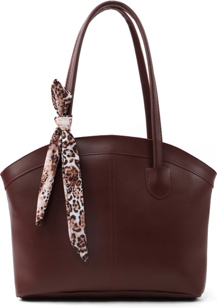 Bordo SHK274 Suni Deri Fermuarlı Tek Bölmeli Fular Hediyeli El,kol ve Omuz Çantası