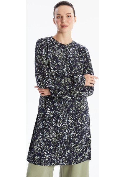Yeni Sezon Bisiklet Yaka Çiçekli Kadın Tunik fiyatları