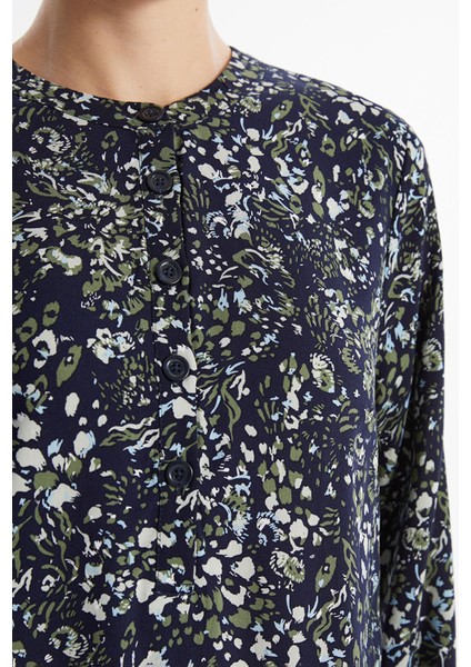 Yeni Sezon Bisiklet Yaka Çiçekli Kadın Tunik modelleri
