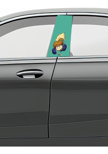 Araç Kapı Direk Kaplama Folyosu Desenli (Sağ Sol Takım) (2 Adet) - 22X50 cm