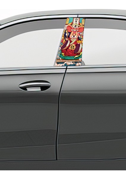 Araç Kapı Direk Kaplama Folyosu Desenli (Sağ Sol Takım) (2 Adet) - 22X50 cm