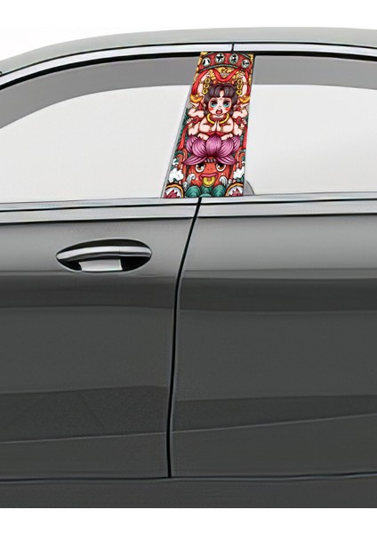 Araç Kapı Direk Kaplama Folyosu Desenli (Sağ Sol Takım) (2 Adet) - 22X50 cm