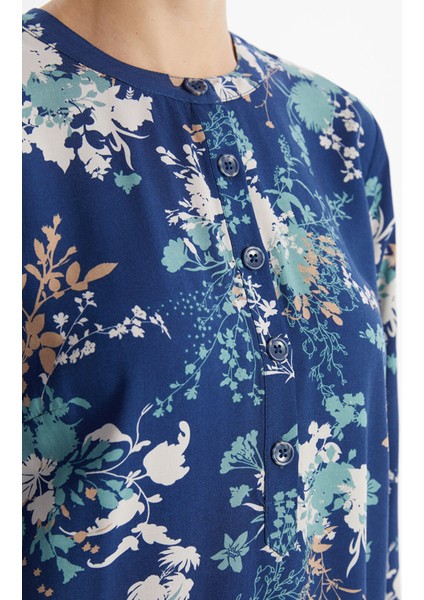 Yeni Sezon Bisiklet Yaka Çiçekli Kadın Tunik modelleri