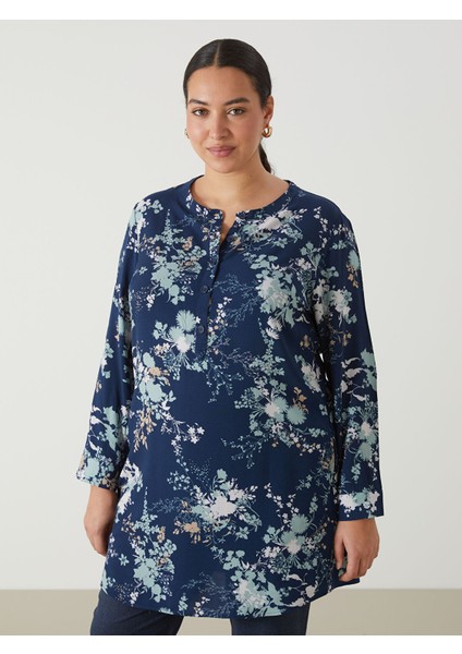Yeni Sezon Bisiklet Yaka Çiçekli Kadın Tunik indirimleri