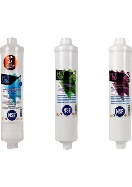 Flt 3625–3626 3’lü Inline Su Arıtma Filtresi Seti