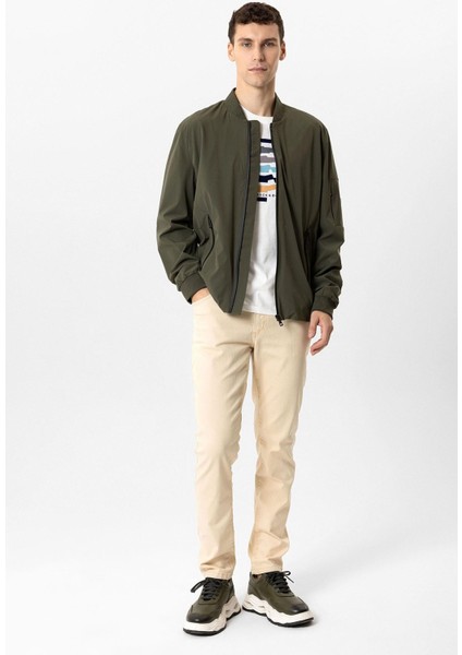 Haki Regular Fit Bomber Ceket Mont