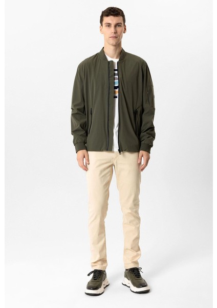 Haki Regular Fit Bomber Ceket Mont