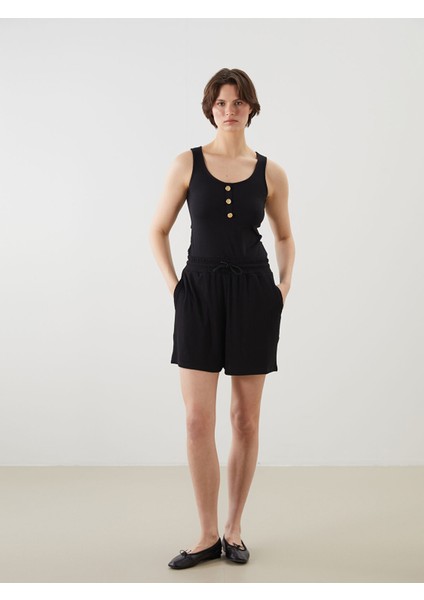 Yeni Sezon Beli Lastikli Kadın Şort