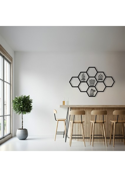 Hexaflow Çiçek Temalı Ahşap Duvar Tablosu