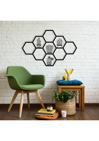 Hexaflow Çiçek Temalı Ahşap Duvar Tablosu fırsatları