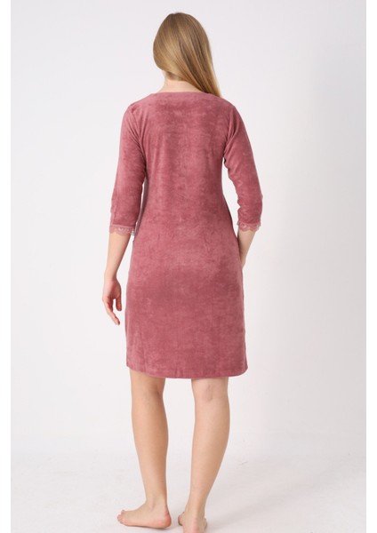 Fermuarlı Dantel Detaylı Pamuklu Havlu Elbise fırsatları