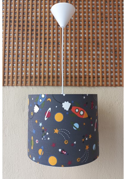 Uzay Mavi 2.li Set M-481 Kumaş Kaplama Genç ve Çocuk Odası Avize ve Abajur Takımı fiyatları