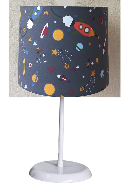 Uzay Mavi 2.li Set M-481 Kumaş Kaplama Genç ve Çocuk Odası Avize ve Abajur Takımı modelleri