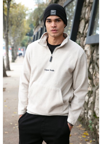 Regular Fit Yarım Fermuarlı Dik Yaka Yumuşak Dokulu Sweat Erkek Sweat 59060661