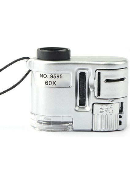 LED Ultraviyole Işık Mücevher Eğitimi Odaklama Ayarlanabilir Loupe Para Birimi Dedektörü ile Mini Lens 60X Cep Büyüteç Mikroskobu (Yurt Dışından) fiyatları