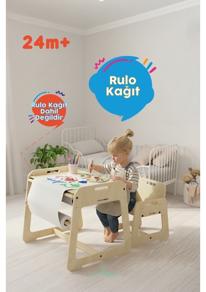 My Table - Montessori Aktivite Masası ve Sandalyesi Veyazı Tahtası fırsatları
