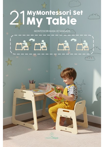My Table - Montessori Aktivite Masası ve Sandalyesi Veyazı Tahtası indirimleri