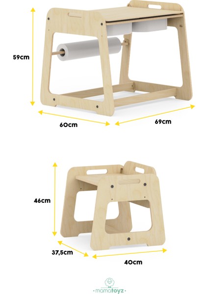 My Table - Montessori Aktivite Masası ve Sandalyesi Veyazı Tahtası