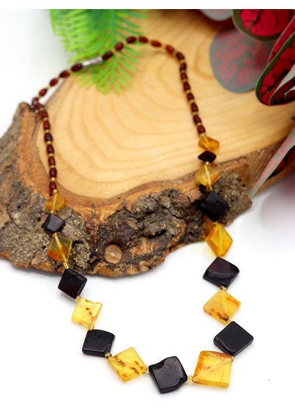 Sarı Siyah Orijinal Damla Kehribar Bay Bayan Kolye 201024766 fiyatları