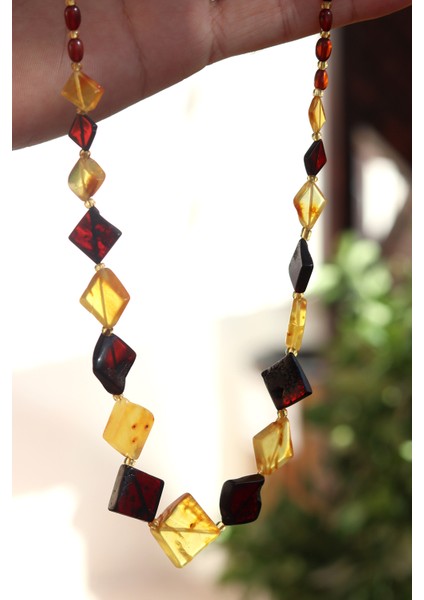 Sarı Siyah Orijinal Damla Kehribar Bay Bayan Kolye 201024766 indirimleri