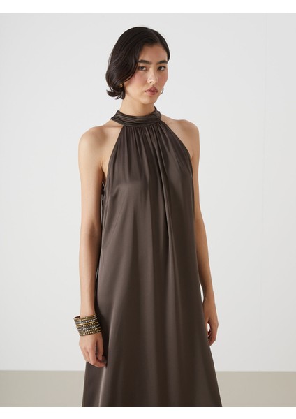 Yeni Sezon Kadın Halter Yaka Düz Elbise fiyatları