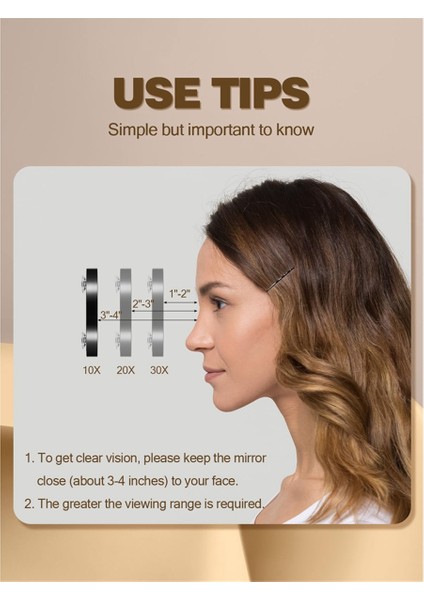 10X Büyüteçli Cımbız ile Büyütülmüş Makyaj Aynası, Tımar ve Seyahat Için 2 Emme Bardağı ile (Yurt Dışından) indirimleri
