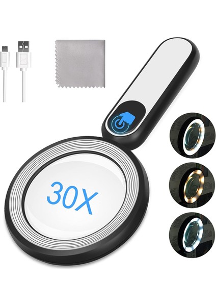 Hafif, El Tipi Hafif Parlak Büyütme ile Şarj Edilebilir Büyüteç 21 LED 3 Mod Aydınlatma Kitabı Büyüteç (Yurt Dışından) modelleri