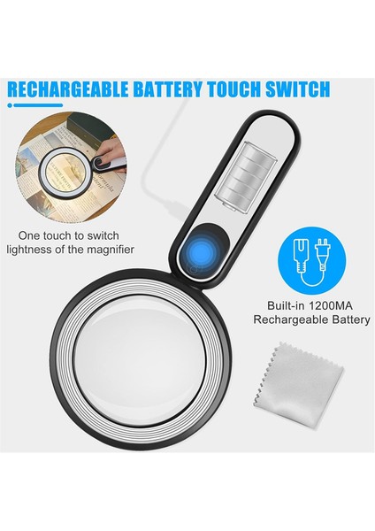 Hafif, El Tipi Hafif Parlak Büyütme ile Şarj Edilebilir Büyüteç 21 LED 3 Mod Aydınlatma Kitabı Büyüteç (Yurt Dışından) fırsatları