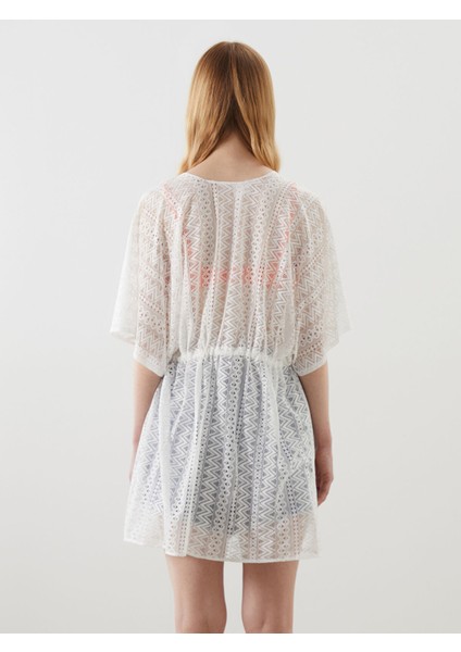 Yeni Sezon Şal Yaka Dantelli Plaj Elbisesi fırsatları