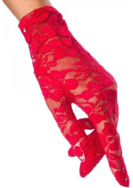 Marsilyan- Dantelli Kırmızı Gece Eldiveni