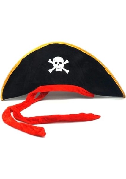 Marsilyan- Karayip Korsanları Kaptan Jack Kumaş Korsan Şapkası Yetişkin