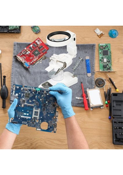 Demir Braket ve Yardımcı Klips Bakım ile LED Işıksal Büyüteç, Büyüteç Pille Destekli Ayarlanabilir Loupe B (Yurt Dışından) fiyatları