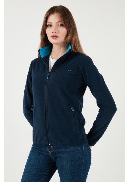 Slim Fit Anti-Pilling Tüylenme Yapmayan Fermuarlı Cepli Polar Hırka Bayan POLAR 5907002