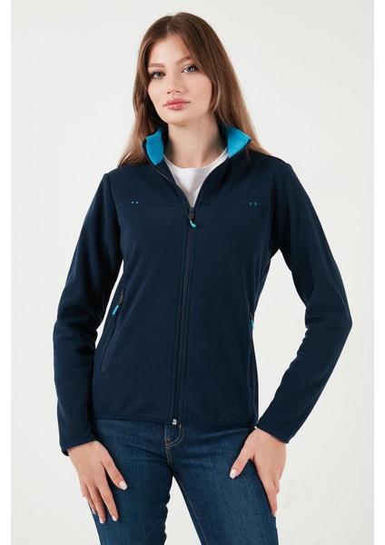 Slim Fit Anti-Pilling Tüylenme Yapmayan Fermuarlı Cepli Polar Hırka Bayan POLAR 5907002