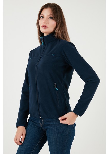 Slim Fit Anti-Pilling Tüylenme Yapmayan Fermuarlı Cepli Polar Hırka Bayan POLAR 5907002