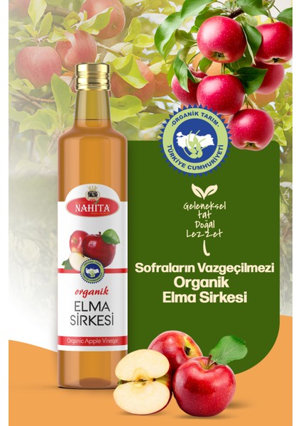 Organik Elma Sirkesi 500 ml (Doğal Fermantasyon - Filtresiz)