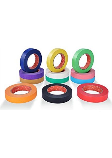 Renkli Maskeleme Bandı Toplu 1.980 Ayak x 1 Inç 12 Renk - Bant Ruloları (Yurt Dışından)