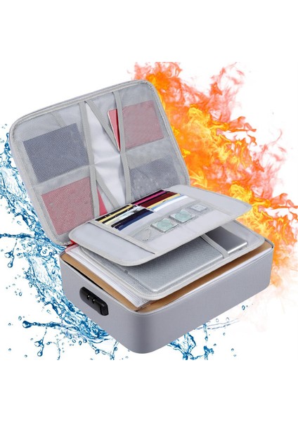 Kilitli Yangına Dayanıklı Belge Çantası Dosya Depolama Düzenleyici Çantası (Yurt Dışından) fiyatları