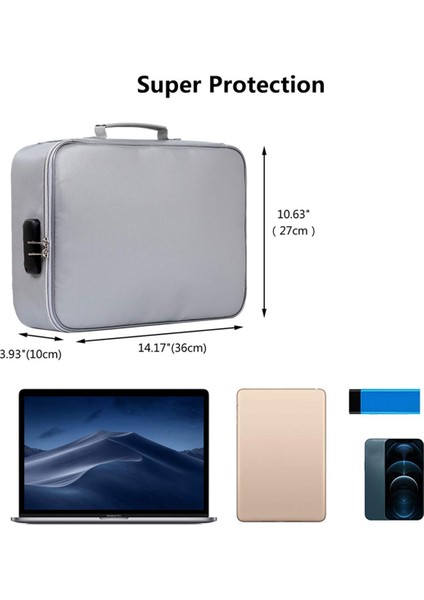 Kilitli Yangına Dayanıklı Belge Çantası Dosya Depolama Düzenleyici Çantası (Yurt Dışından) fırsatları