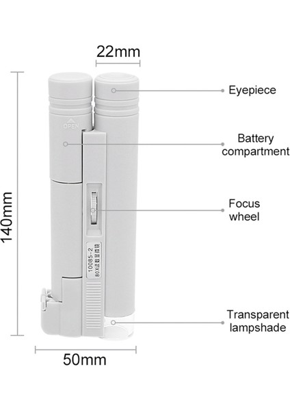 Taşınabilir Cep Mikroskobu 80X 100X Beyaz Mini Büyüteç Okuma Ölçeği Katlanabilir Büyüteç ile LED Aydınlatılmış (Yurt Dışından) indirimleri