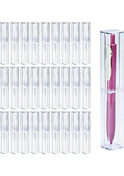 25 Adet Şeffaf Kalem Kutusu, Tekrar Kullanılabilir Kalem Hediye Kutusu Boş Plastik Kalem Kutusu (Yurt Dışından)