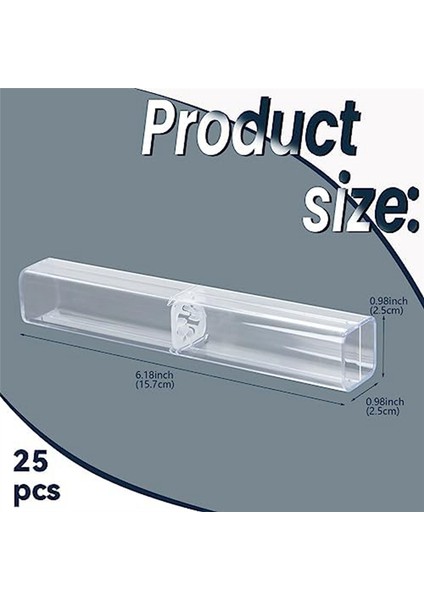 25 Adet Şeffaf Kalem Kutusu, Tekrar Kullanılabilir Kalem Hediye Kutusu Boş Plastik Kalem Kutusu (Yurt Dışından) fiyatları