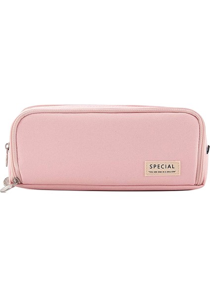 Angoo Kalem Kutusu 3 Bölmeli Kese Kalem Çantası Okul Gençler Için (Pembe) (Yurt Dışından)