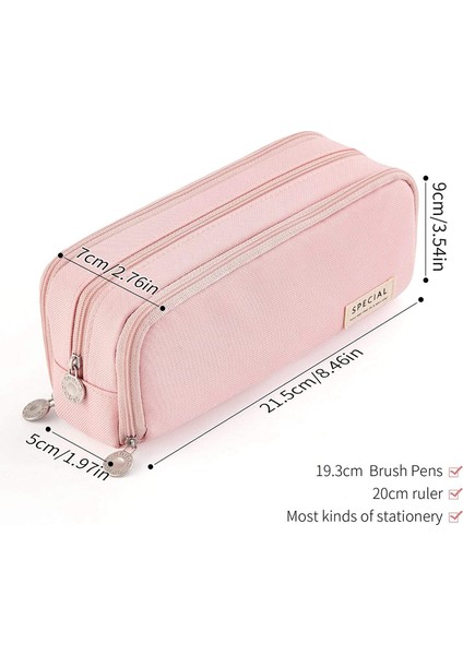 Angoo Kalem Kutusu 3 Bölmeli Kese Kalem Çantası Okul Gençler Için (Pembe) (Yurt Dışından) modelleri