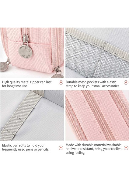 Angoo Kalem Kutusu 3 Bölmeli Kese Kalem Çantası Okul Gençler Için (Pembe) (Yurt Dışından) indirimleri