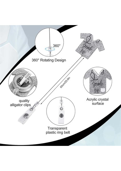 3'ü 1 Arada Hemşire Rozet Tutucu Timsah Klipsli Doktor Kolay Çekmeli Kart Tutucu (Yurt Dışından) fiyatları