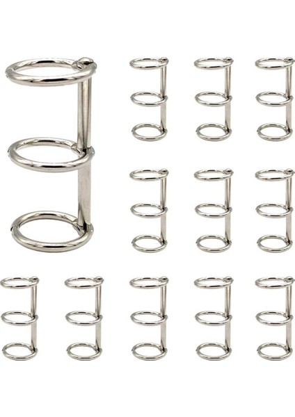 12 Adet 3 Halka Kitap Halkaları Bölünmüş Menteşeli 20MM Iç Çap Gümüş (Yurt Dışından)